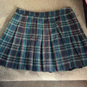 SHEIN plaid pleated skirt
